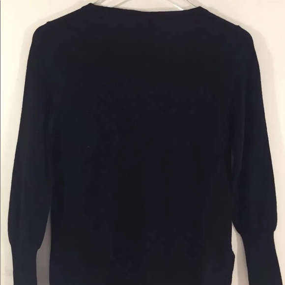 Badgley Mischka Women Sweater Merino Wool Black Small Crew Neck Long Sleeve - Picture 4 of 9